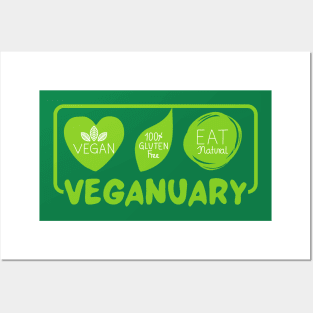 vegan veganuary Posters and Art